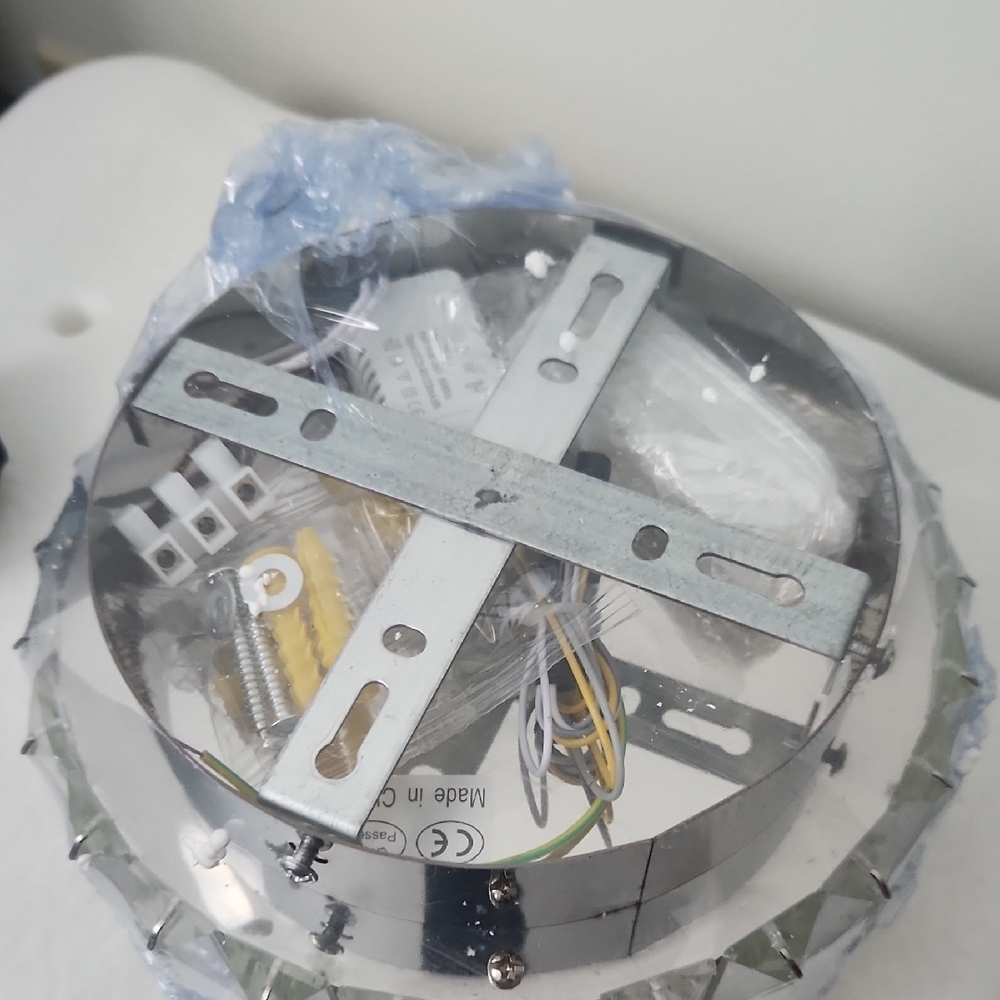 Elegant Silver LED Crystal Ceiling Light Fixture - Picture 2 of 7